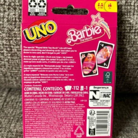 Barbie the Movie Uno Card Game NIB New in Box! - Picture 2 of 2